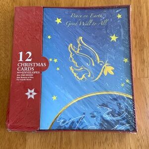🛑  4/$10 New Christmas Holiday Greeting Cards Peace on Earth